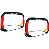 Hudora Pop Up Fußballtor, 2er Set, schwarz/rot/gold