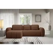 Fun-Möbel Ecksofa Schlafsofa Sofa CARIA in Stoff Quelle Rotbraun Ottomane Links