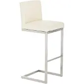 TPFLiving Barhocker Paragon Gestell Edelstahl Kunstleder Creme