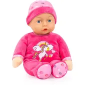 Bayer Design 93029AC Babypuppe, Spielpuppe, Kuschelpuppe, weich, ca. 30 cm, Rosa, Einhorn