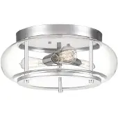 QUOIZEL Deckenleuchte, 3-Flammig, Stahl chrom, Glas, IP44, D 40,6 cm