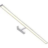 LINDBY Jukka LED Wandleuchte L120 White/Chrome - , Jukka, Metallisch, für Badezimmer, Aluminium, Modern
