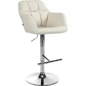 CLP Barhocker Natoma Kunstleder creme/Metall in Chromoptik