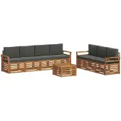 Syfax Sofagarnituren 8 pcs Natur und Anthrazit Massivholz Akazie