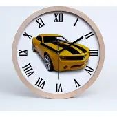 Tulup Holzuhr 20fi cm wanduhr - schwarze Spitzen - Sportwagen