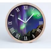Tulup Holzuhr 25fi cm wanduhr - weiße Spitzen - Nordlicht