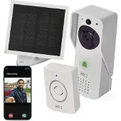 Emos GoSmart Video-Türklingel mit WiFi und App, drahtlose Smart Home Videoklingel mit 1080p Kamera, Klingel und Solarpanel, Türschloss-Steuerung, H4030