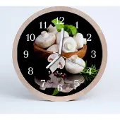 Tulup Holzuhr 20fi cm wanduhr - Pilze Pilze