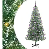 Syfax Künstlicher Weihnachtsbaum beschneit mit LED Licht 210 cm