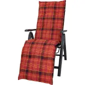 Kettler Auflage Relaxliege Milano 2393 rot-gelb kariert 170x49x6 cm KETTtex