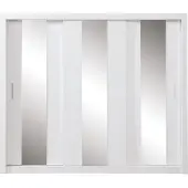 Masseno Schiebetürenschrank MIRA 250/215/60cm 3-türig mit Spiegel Weiß