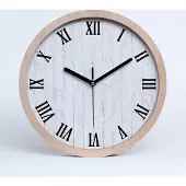Tulup Holzuhr 25fi cm wanduhr - schwarze Spitzen - Holzuntergrund