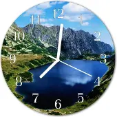 Tulup Glasuhr Wanduhr Küchenuhr Echt-Glas 30fi cm Meerauge blau
