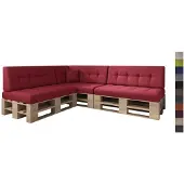 Sunnypillow Palettenkissen Verona gesteppt 8er Set Red