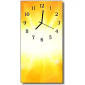 Tulup Glasuhr Wanduhr Küchenuhr Echt-Glas 30x60 Sonnenschein Gelb