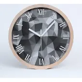 Tulup Holzuhr 30fi cm wanduhr - weiße Spitzen - abstrakt Dreiecke