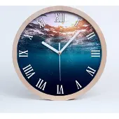 Tulup Holzuhr 20fi cm wanduhr - weiße Spitzen - Unterwasserwelt