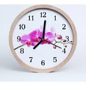 Tulup Holzuhr 20fi cm wanduhr - Orchidee Blumen