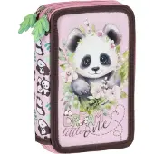 Derform Federmäppchen mit zwei Fächern und Zubehör Panda 10