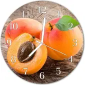 Tulup Glasuhr Wanduhr Küchenuhr Echt-Glas 30fi cm Aprikosen orange