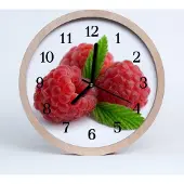 Tulup Holzuhr 30fi cm wanduhr - Himbeeren Obst