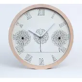 Tulup Holzuhr 25fi cm wanduhr - weiße Spitzen - Löwenzahn
