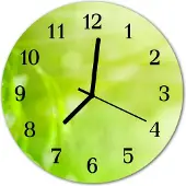 Tulup Glasuhr Wanduhr Küchenuhr Echt-Glas 30fi cm Gras grün