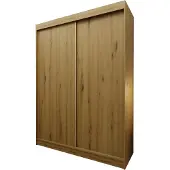 Masseno Schiebetürenschrank SOFIA 150 cm Kleiderschrank Schlafzimmer Schrank 2-türig Eiche Artisan