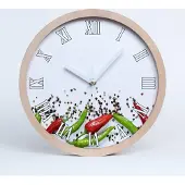 Tulup Holzuhr 30fi cm wanduhr - weiße Spitzen - Peperoni