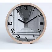 Tulup Holzuhr 25fi cm wanduhr - schwarze Spitzen - Gang
