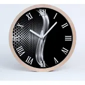 Tulup Holzuhr 25fi cm wanduhr - weiße Spitzen - Metall Abstraktion