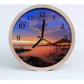 Tulup Holzuhr 30fi cm wanduhr - Sea Island Landschaft