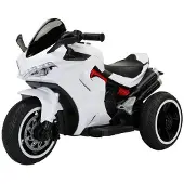 BOGI Elektro-Kindermotorrad 12V, 3-Rad, mit Sound & Licht Weiß