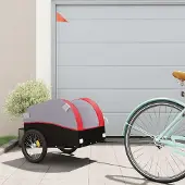 Prolenta Maison Exclusive - Fahrradanhänger Schwarz und Rot 30 kg Eisen