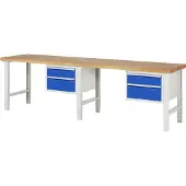 RAU Werkbank höhenverstellbar 7123A1, B3000xT700xH790-1140mm, 4x Schublade-TA