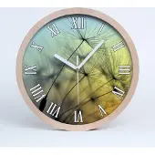 Tulup Holzuhr 25fi cm wanduhr - weiße Spitzen - Löwenzahn Samen