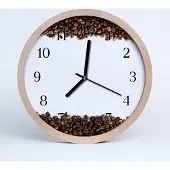 Tulup Holzuhr 20fi cm wanduhr - Kaffeebohnen