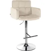 CLP Barhocker Los Angeles Samt chrom creme