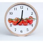 Tulup Holzuhr 30fi cm wanduhr - Tomaten für die Küche