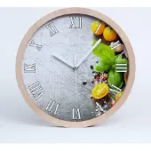 Tulup Holzuhr 25fi cm wanduhr - weiße Spitzen - Gemüse