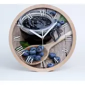 Tulup Holzuhr 25fi cm wanduhr - weiße Spitzen - Blaubeermarmelade