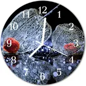 Tulup Glasuhr Wanduhr Küchenuhr Echt-Glas 30fi cm Kunst blau