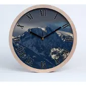 Tulup Holzuhr 20fi cm wanduhr - schwarze Spitzen - Giewont Winter