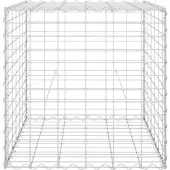 vidaXL Cloris DesignMöbel Beete - Silber Würfel-Gabionen-Hochbeet Stahldraht 60x60x60cm Schlichtes1379013