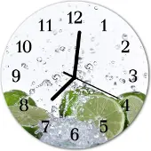 Tulup Glasuhr Wanduhr Küchenuhr Echt-Glas 30fi cm Limette grün