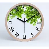 Tulup Holzuhr 20fi cm wanduhr - schwarze Spitzen - Eichenblätter