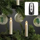 Hellum Baumkerzen LED 20x kabellos mit Fernbedienung elfenbein Wachstropfen innen batteriebetrieben 151725