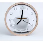 Tulup Holzuhr 30fi cm wanduhr - Kaffeebecher