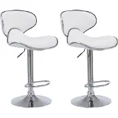 CLP 2er Set Barhocker Las Vegas V2 Kunstleder chrom weiß