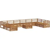 vidaXL Sofagarnituren 11 Stk. Natur Massivholz Akazie